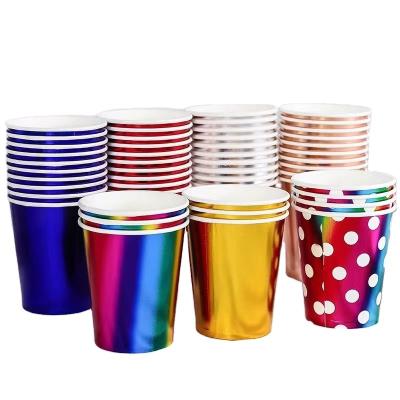 China Hot 9oz Colorful Paper Coffee Cups Recyclable For Party for sale