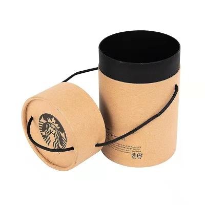 China Factory Wholesale Customized Recyclable Kraft Paper Tube With Rope Food Gift Tube for sale