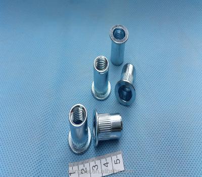 China Automative Industry SAE 1008 ASTM A568 White Zinc Plating Flat Head Rivet Nut for sale