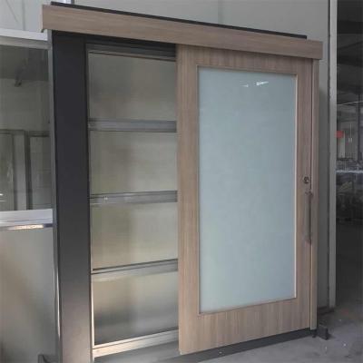 China Modern Sliding Wood Barn Door with Laminated Glass Panel for Spring Hill Suites for sale