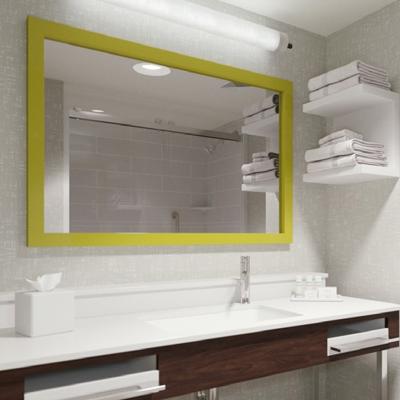 China Hampton Inn Contemporary Bathroom Framed Mirror Vanity Framed Mirror With 1/4 In Thick Polished Glass With Silver Coating for sale