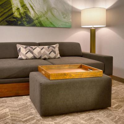 China Traditional Caster Sleeper Sofa Ottoman with Wood Tray and Floor Lighting in Spring Hill Suites for sale