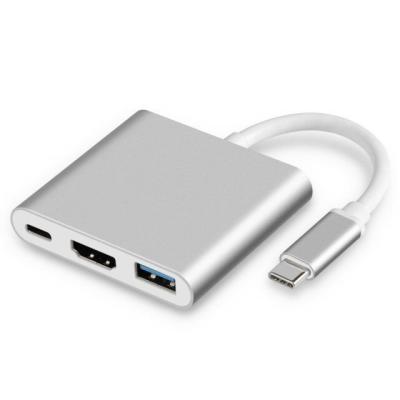 China USB C to  Adapter USB C Hub Multiport Adapter 3 in 1 Hub with USB 3.0,4k  and PD Delivery for Macbook Pro for sale