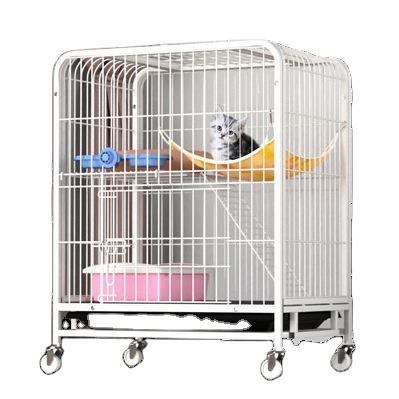 China Good Quality Stainless Steel Cat Kitten Ferret Cage All Direction Caster Fence Rotating Animal Cage With Hammock And Ramp Ladders Bed for sale