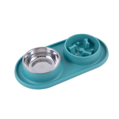 China Factory Stocked Direct Sales Colorful Custom Color Raised Cat Dog Bowls Double Ceramic Bowls Raised Feeder For Pet for sale