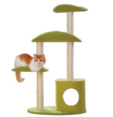 China Wholesale Stocked Cheap Big Sales Cat Scarching Tree Climbing With Platform Scratcher Post Tower House for sale