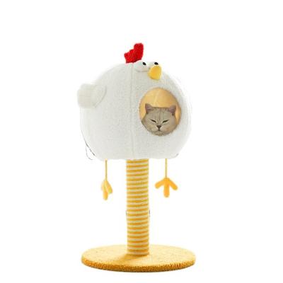 China New Arrival Stocked Chicken Train Cat Tree Large Climbing Scratch Pet Scratcher Housing Furniture Wooden Tower Cat Tree for sale