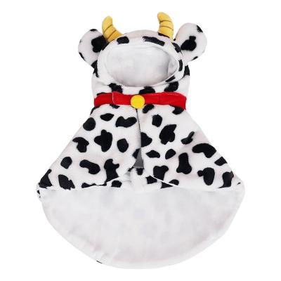 China Viable Spot Cow with Santa Claus Adjustable Cloak Cats Hat and Dogs Poncho Cape Pet Cloth Costume for sale