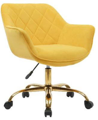 China Yellow Velvet Lift Dining Chairs (Height)Adjustable Modern Home Furniture Fabric For Office for sale