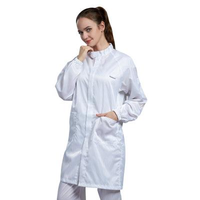 China Factory Hanyang ESD Cleanroom labcoat wholesale white color stand collar anti-static cheap dust proof shirt for electronics industry for sale