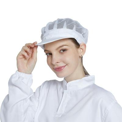 China Anti-Static Elastic Blue Anti-Static Round Hat/Hat Cleanroom Work With Net/ESD Hats For Safety Protection for sale