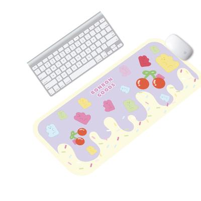 China Cute Bear Gummy Cartoon Gaming Mousepad Mat Waterproof Heat Resistance Large PU Leather Desk Mat Leather Mouse Pad Customizable for sale