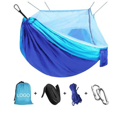 China 350KG Capacity Fast Delivery Camping Swings LOW MOQ Low Price Custom Hammock Outdoor Travel Hammock With Mosquito Net for sale