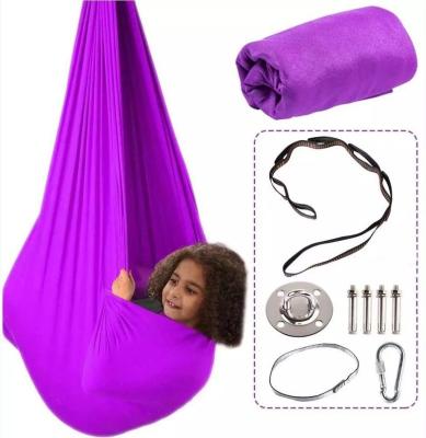 China 150KG Capacity 280*100cm Indoor Outdoor Soft Swing Seat Nylon Elastic Hammock For Kid Sensory Therapy for sale