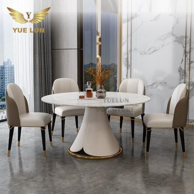 China Modern UK Home Furniture Metal Dining Table Set Marble Dining Table With Dining Chair for sale