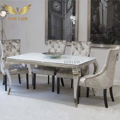 China Furniture Dining Table Sets Stainless Steel Modern Luxury Italian Home Marble Dining Table for sale