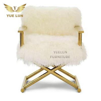 China Furniture tufted luxury modern lounge chair stainless steel and fabric design lounge chair for living room for sale