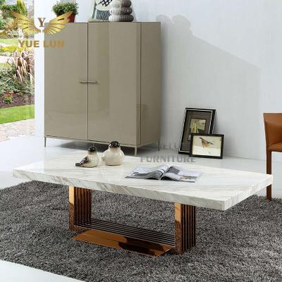 China Eco-friendly Economical Mirror Glass Top Coffee Table Table Stainless Steel Modern Home Use for sale