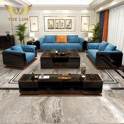 China Nordic modern luxury leather living room sofa corner modular sectional sofa light luxury leather tufted sofa for sale