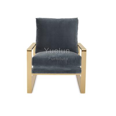 China Modern Design Eco-friendly Sliver Stainless Steel In PU Leather Living Room Bedroom Lounge Chair for sale