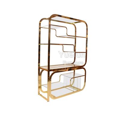 China Eco - Friendly Banquet Hall Customization Design Mini Stainless Steel Metal Bar Display Cabinet for sale