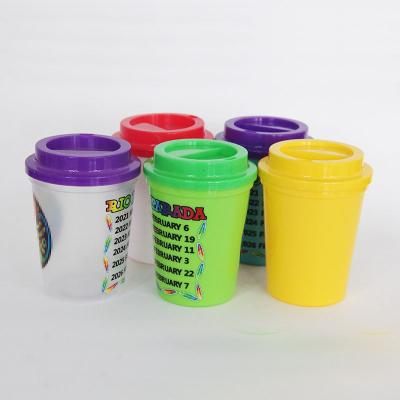 China Viable hot sale 350ml coffee mug with silicone cover bottle non-slip sealing plastic water bottle for sale