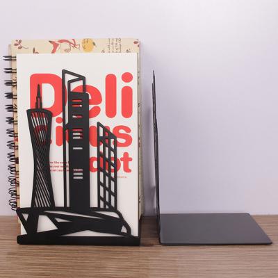 China Guangzhou Modern Cheap Hiqh Steel Black Decorative Antique Grade Children's Iron Laser Cut Desktop Metal Book Ends for sale