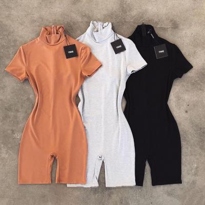 China 2021 Summer QUICK DRY one piece body suits short sleeve romper bodycon rumper jump suits for women yoga jumpsuit for sale