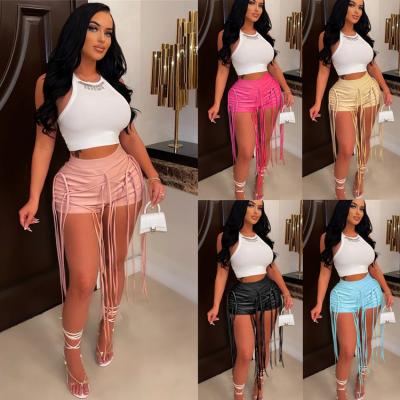 China 2022 Plus Size Breathable Pencil Pants Women Summer Spring Clothing High Waist Skinny Biker Short Pants Leather Pants for sale