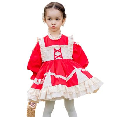 China Breathable Girl's Evening Birthday Wedding Girl Dresses Lace Up Spanish Lolita Dress for sale