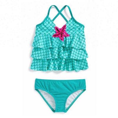 China Anti-UV Printing Small Lovely Kids Custom Bikini Swimwear for sale