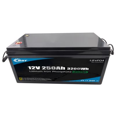 China New high standard 12v lifepo4 battery akku 12v 250ah deep cycle solar battery BSY12V250Ah hot sale for sale