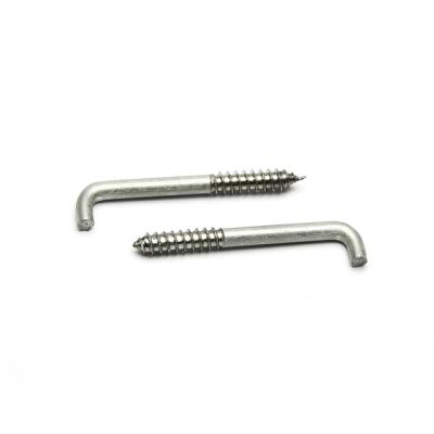 China Mining Stainless Steel Used On Wood Metal Self Tapping Cup Hooks Screws L Type L Shaped Screw Hooks for sale