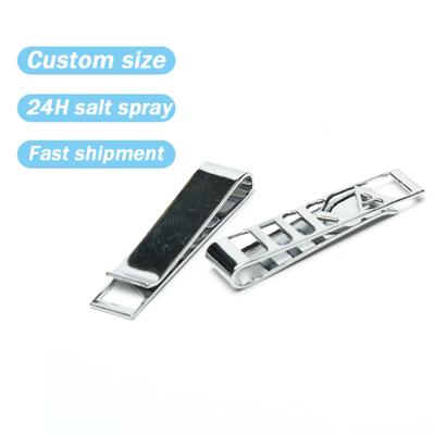 China Custom Wholesale Aluminum Flat Connection Hongsheng OEM Metal Stainless Steel Holster Silver Belt Clip for sale