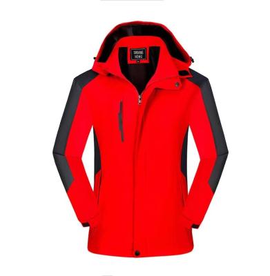 China New Wind Breathable Hooded Waterproof 3 Layer Men's Softshell Jacket Red Softshell Jacket for sale