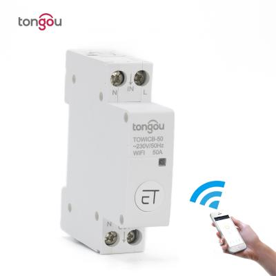 China WiFi Circuit Breaker 1P+N 40A 18mm Remote Control By eWeLink APP Voice Control Main Switch TOWICB for sale