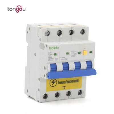 China TONGOU RCBO 40A 30mA 3P+N 72mm Curved Electronic Type C 6KA for sale