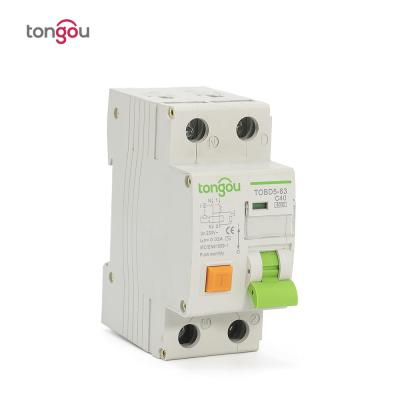 China RCBO 6KA 1P+ Magnetic circuit breaker RCCB and MCB TOBD5-63 N 32A circuit breaker residual electro current overload protection for sale