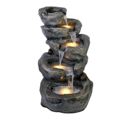 China Garden Fountain Waterfall Artificial Resin Fountain CLASSIC Durable Modern Fountains New Design for sale