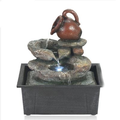 China Europe pottery pot design stone water fountain artificial table fountain for sale