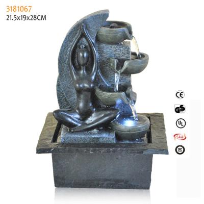 China Europe Lightweight Resin Mini Led Indoor Tabletop Water Fountain for sale