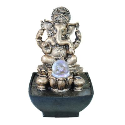 China Water Cycling To Bring Damp-air Resin Happy Buddha Statue Idol Crafts Fountain Resin Buddha for sale