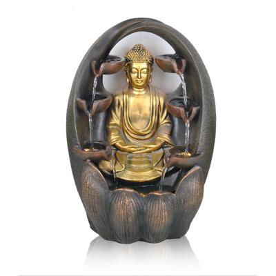 China Europe Indoor Fountains Buddha Small Size Sitting Table Buddha On The Lotus Throne for sale