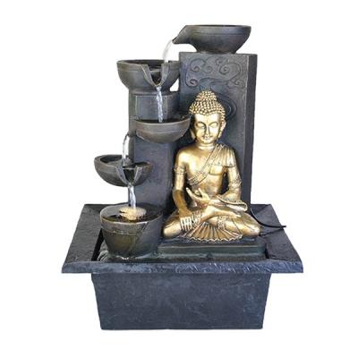 China Europe Profession Craft Handmade Buddha Statue Fountain With Led Buddha Statue Light Water Fountain for sale