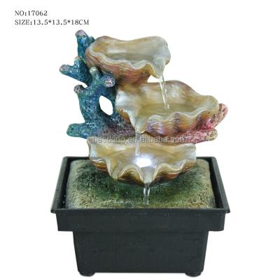 China Battery Powered Europe Mini Pearl Shell Fountain With LED Light for sale