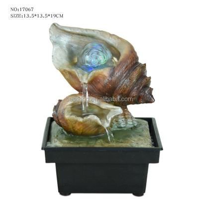 China Europe indoor feng shui decoration conch statues design battery operated water fountain for sale