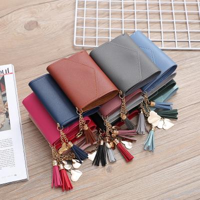 China 2022 New Women's Anti-theft Cheap Leather Mini Hand Bags Car Key Short Ladies PU Wallet Bag ID Card Holder Change Coin Purses For Women Girls for sale