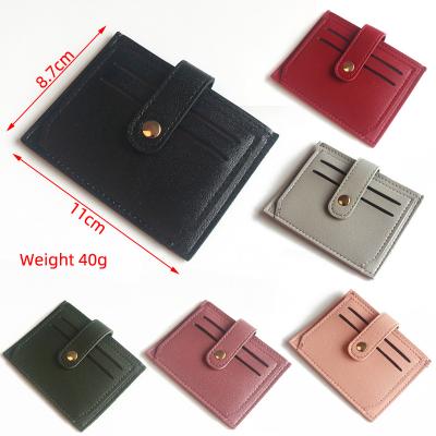 China Fasion Card Wallet Anti-theft Women Leather Pure Thin Wallet Business ID Credit Card Holder for sale