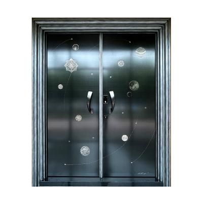 China Null Solar System - Noble Distinction-The Best Quality Entrance Door Titanium Artistic Double-Opening Foyer Soundproof Door for sale