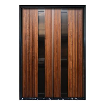 China Null H4 New Lake Garden-Practical Modern Entry Door Burmese Teak With Titanium Concealed Handles For Front Entry Doors for sale